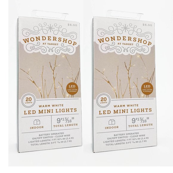 Wondershop 2Pk Warm White LED Mini Lights - Picture 1 of 4